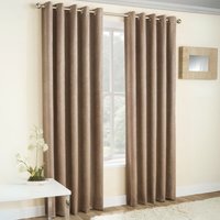 Vogue Thermal Blockout Ready Made Eyelet Curtains Latte